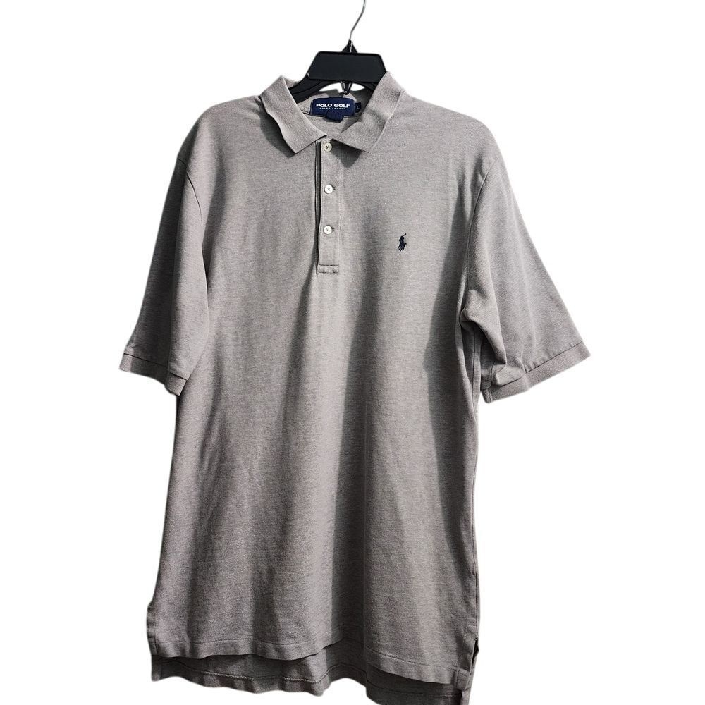Polo Golf Ralph Lauren Classic Gray Cotton Polo Shirt Short Sleeve Casual Golf L